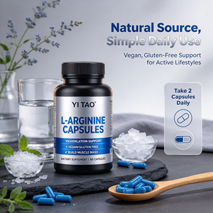 Cápsulas de L-Arginina Veganas Sin Gluten, Suplemento Dietético, 60 Cápsulas, Apoyo a la Vasodilatación, Nutrición Muscular - Product Image 2