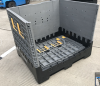 Conteneur de palette en plastique pliable avec roues en option | Solution de stockage pharmaceutique/agricole | Haute capacité, pliable