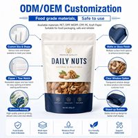 Sachet Doypack transparent de qualité alimentaire en OPP/ALUMINA/PE avec fermeture éclair refermable, résistant à l'humidité, pour aliments gourmets et snacks