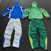 Ensemble de survêtement léger et imperméable en nylon avec veste zippée réfléchissante de 3 m et pantalon de jogging, coupe-vent personnalisé en usine