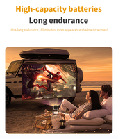 Mini projecteur vidéo Full HD 720P prise en charge 4K batterie rechargeable intégrée 5200mAh projecteur de smartphone Android 11 de fête en plein air