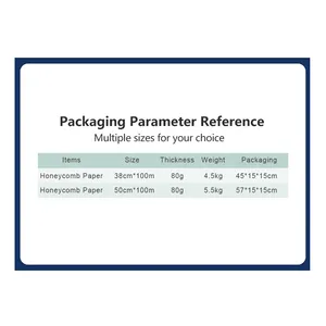पर्यावरण-अनुकूल पुनर्चक्रण योग्य बायोडिग्रेडेबल पैकेजिंग कुशनिंग क्राफ्ट पैकिंग पेपर रोल हनीकॉम्ब पेपर सेल्फ डिस्पेंस्ड बॉक्स में