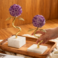 chaude sculpté à la main Mini cristal Animal hérisson naturel guérison Quartz semi-précieux pierre grappe artisanat pour cadeau