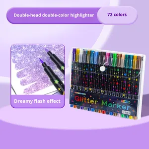 Juego de 12 Marcadores de Doble Punta con Purpurina <span class=keywords><strong>Bicolor</strong></span>, Rotuladores de Acuarela para Diario, Solubles en Agua, No Borrables, 24-96 Colores - Product Image 6