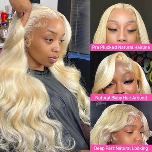 Expédition Rapide 3 paires/lot Perruques Lace Front en Cheveux Humains Brésiliens Remy, Longues Blondes, HD Transparentes, avec Baby Hair, Densité 250% - Product Image 5