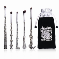 Ensemble de 5 pinceaux de maquillage pour les yeux Dongshen, poils synthétiques, manche en plastique, pour sourcils, fard à paupières, eye-liner, estompage