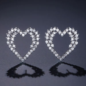 RAKOL EP2076 Hollow Heart Stud Shiny Zircon Party Pendientes Regalo Aniversario Pendientes para mujeres y niñas - Product Image 2