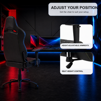 Chaise de bureau de course pivotante à 180 degrés, en cuir PU multicouche, avec support lombaire intégré, hauteur réglable extensible