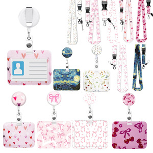 Porte-cartes horizontal imprimé avec ouverture par pression, impression brillante en relief, cordon, boucle de sécurité, époxy, en stock - Product Image 1