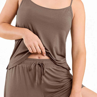 Pyjama en bambou biologique pour femmes Ensemble de vêtements de nuit sans manches Vêtements de nuit pour femmes Vêtements de détente personnalisés pour femmes Vêtements de nuit durables pour femmes