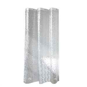 Rideau de Douche Transparent 3D Texturé Robuste en EVA, Imperméable et Anti-Moisissure avec Œillets Métalliques - Product Image 1