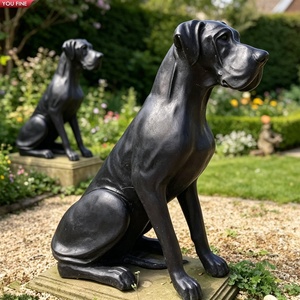 YOUFINE Coppia di Sculture di Levrieri Sdraiati in Bronzo Fuso, Decorazione Classica per Giardino e Cancello - Product Image 6