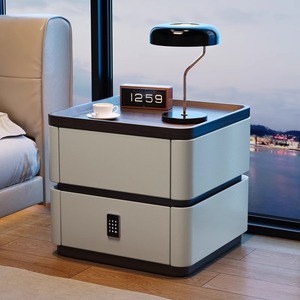 Table de nuit en bois de luxe moderne, <span class=keywords><strong>chevet</strong></span> avec empreinte digitale, lit à 2 tiroirs, meubles flottants, design, esprit vintage, style centenaire - Product Image 4