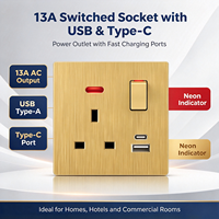 Prise murale OEM personnalisée à installation facile avec interrupteur 13A et ports de charge rapide USB-A Type-C – Vente en gros