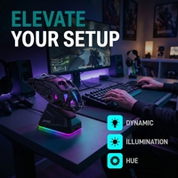 Souris de jeu programmable JEDEL 6D à triple mode avec design ajouré et station de charge pour PC gamer