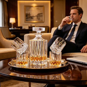 <span class=keywords><strong>Carafe</strong></span> à whisky personnalisée en cristal avec gravure de nom pour bourbon, scotch, spiritueux – Forme carrée – Idéale pour bar à domicile – Vente en gros – Cadeau - Product Image 3