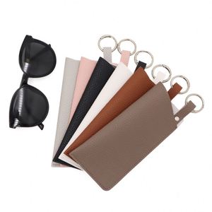 Eyeglass <b>Case</b> Faux Leather Soft Holder Pocket <b>Cases</b> Slim Travel Pouch Portable <b>Glasses</b> Bag With Keyring Sunglasses Storage Bag - Product Image 1