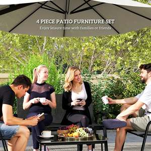 AJUNION all'ingrosso 4 pezzi in rete traspirante esterno Set di mobili <span class=keywords><strong>da</strong></span> <span class=keywords><strong>giardino</strong></span> impilabili poltrone in acciaio verniciato a polvere Set <span class=keywords><strong>da</strong></span> <span class=keywords><strong>salotto</strong></span> per balcone - Product Image 6
