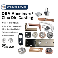 Moulage par gravité de pièces de serrures numériques en alliage zinc-aluminium, accessoires Zamak, boîtier de serrure plaqué PVD personnalisé