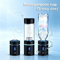 Bouteille d'eau hydrogénée haute concentration 400 ml à double compartiment pour le bureau, la maison, le sport, les voyages avec 3000 ppb en 10 minutes, 4500 mAh