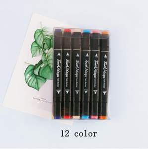 CHXN Mark Pen Set Colorido Aceite para niños Doble cabeza Acuarela Pluma Dibujo Nota Número Pluma - Product Image 3