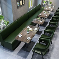 Ensemble de sièges de restaurant en cuir PU moderne avec table pour café, bistrot, bar, hôtel, usage commercial, durable et facile à nettoyer