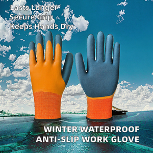 Winter Thickened 7 oz <b>Nylon</b> Coated Anti <b>Slip</b> Wear Resistant Waterproof Anti-static Anti-cut Men Cold Storage Glove Outdoor Work - Product Image 2