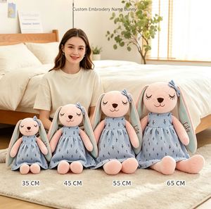 Peluche Lapin en Velours Doux de 35 cm avec Oreilles Longues, Rembourrage en Coton PP, Broderie de Logo Personnalisé, Poupée Lapin pour Anniversaire/Pâques (3-13 Ans) - Product Image 5