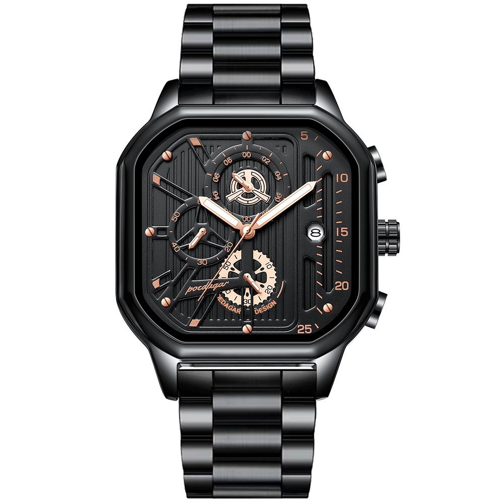 Black Case Gold Index Steel Band