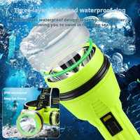 Lampe torche LED rechargeable, puissante, étanche, anti-éblouissement, tactique, pour la chasse, la plongée, longue portée, lampe frontale sous-marine