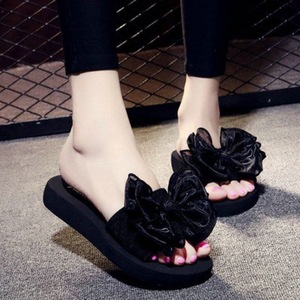 Sandalias de verano con lazo para mujer, zapatillas de playa para interiores y exteriores, zapatos de verano para mujer, chanclas en la plataforma - Product Image 3