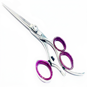 Ciseaux de coiffure professionnels en acier inoxydable avec anneau rotatif à 360°, manche long, pour droitiers - Product Image 1
