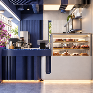 Mostrador Personalizado para Cafetería, Barra de Té de Burbujas, Mueble para Tienda, Diseño Interior Completo para Cafetería, Tienda de Té con Leche - Product Image 3