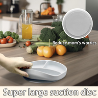 100% plaques d'aspiration divisées incassables en silicone antidérapantes pour lave-vaisselle au micro-ondes sans BPA de qualité alimentaire pour tout-petits bébés enfants