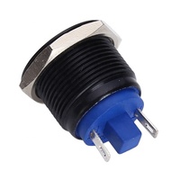 Onpow 19Mm Surface noire Interrupteur à bouton-poussoir en métal à tête plate sans verrouillage avec bornes à 2 broches (Gq19F-10/J/A) Ce, Rohs