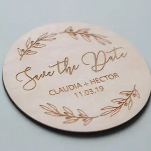 Wedding wooden gift to guests carving crafts supports customization Wooden date cards inviting wedding guests