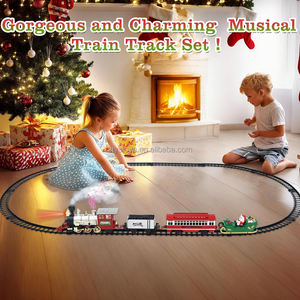 Fonction de pulvérisation Jouets de train de Noël Moteur de <span class=keywords><strong>locomotive</strong></span> à piles Ensembles de trains jouets avec son et lumières - Product Image 2