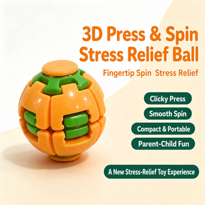 Palla Antistress 3D Press & Spin, Giocattolo Sensoriale Fidget Spinner Giroscopico con Click per Bambini e <span class=keywords><strong>Adulti</strong></span>, Regalo per Alleviare Ansia e <span class=keywords><strong>ADHD</strong></span> - Product Image 1