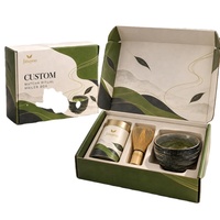 Boîte d'expédition personnalisée en carton ondulé E brillant pour le rituel du matcha avec dorure à chaud