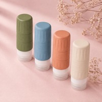 Ensemble de voyage en silicone de 17 pièces, 100 ml, comprenant des flacons souples, des flacons pulvérisateurs, des spatules, un entonnoir, une brosse, des étiquettes et une pochette