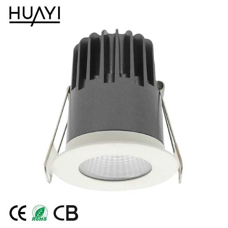 HUAYI Ip65 Perlengkapan Lampu Downlight LED, Perlengkapan Lampu Downlight LED Pasang Bulat Aluminium Dapat Diredupkan Tahan Air 15W