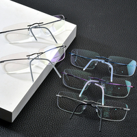 Gafas Borregls sin montura de titanio para hombre, diseño de marca, montura ultraligera, gafas cuadradas sin marco para mujer, gafas ópticas 185707