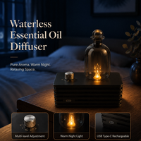 Diffuseur d'huiles essentielles nébulisant sans eau, silencieux, avec design LED, pour hôtel et maison, diffuseur d'arômes en bois