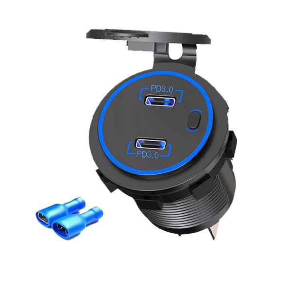 12V / 24V Car Charger Socket 36w Dual Pd Car Charger Adapter USB C