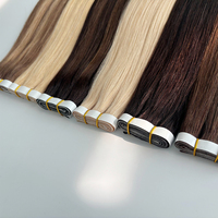 Extensions de cheveux en bande adhésive injectée en PU, 100 % cheveux humains vierges à cuticules intactes, pour vente en gros
