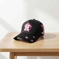 Casquette de baseball unisexe 5 panneaux en coton avec bordure en daim, fermeture à boucle métallique, style tendance, doublure en satin et logo brodé 3D