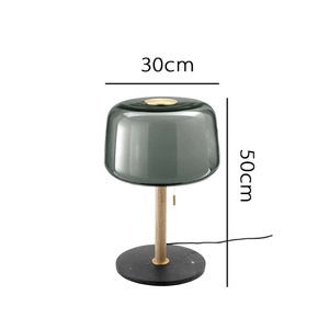 <span class=keywords><strong>Lampe</strong></span> <span class=keywords><strong>de</strong></span> <span class=keywords><strong>table</strong></span> nordique en bois et marbre | Abat-jour en <span class=keywords><strong>verre</strong></span> gris <span class=keywords><strong>fumé</strong></span> avec accents en laiton | <span class=keywords><strong>Lampe</strong></span> <span class=keywords><strong>de</strong></span> chevet décorative LED moderne - Product Image 2