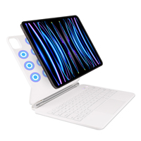 Étui Clavier en Cuir 2025 pour iPad avec Touchpad Magnétique à Réponse Rapide et Touches Ciseaux – Housse de Protection