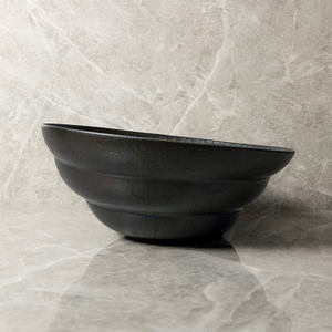 Nouveau restaurant mexicain Unique créativité céramique plat principal porcelaine Super large blanc profond saladier noir grand grand bol - Product Image 3