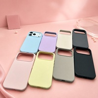 Coque de téléphone en silicone, couleur unie, minimaliste, antichoc pour iPhone